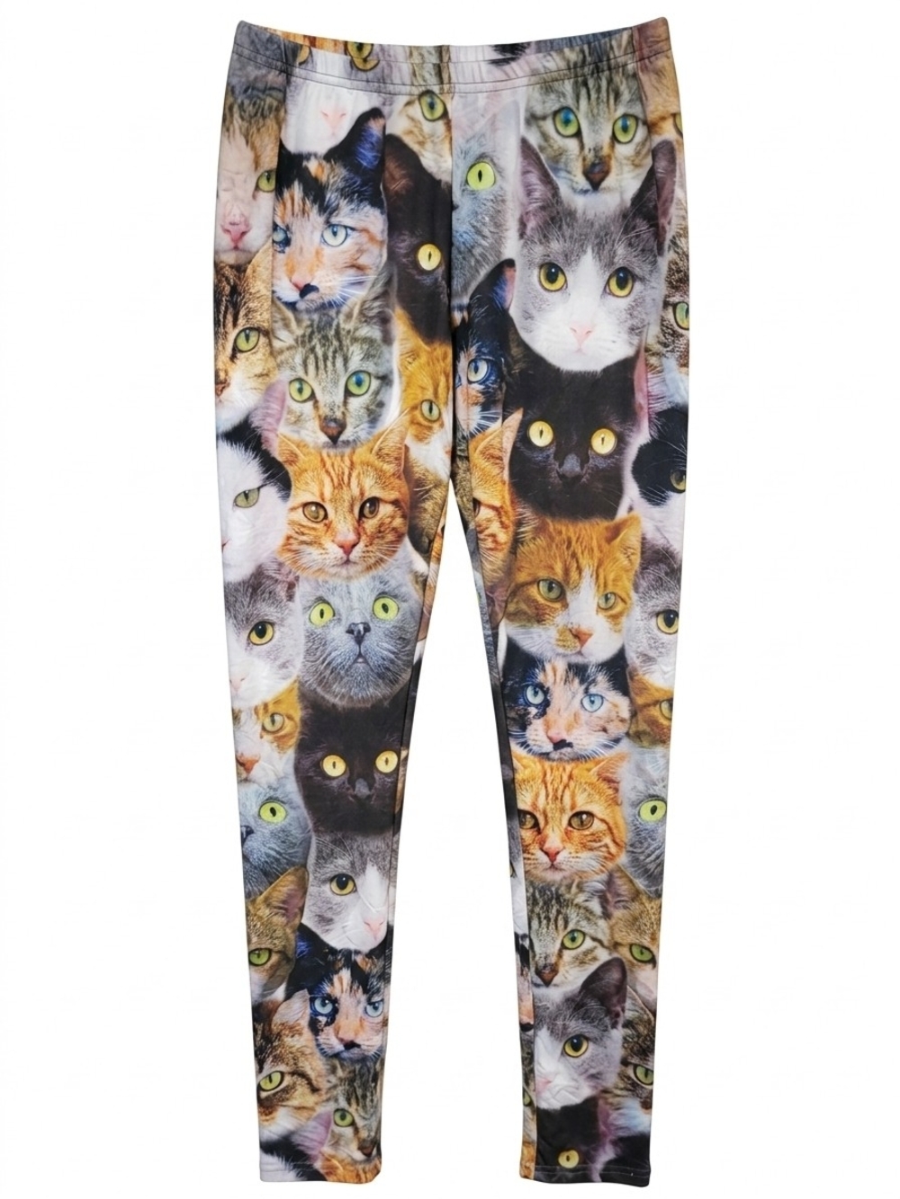 Multicolor Cat Face Leggings - Women